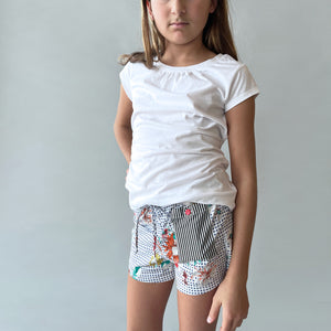 Kids diabetes sleep short with insulin pump holder. Pocket fits both Tandem and Medtronic insulin pumps.